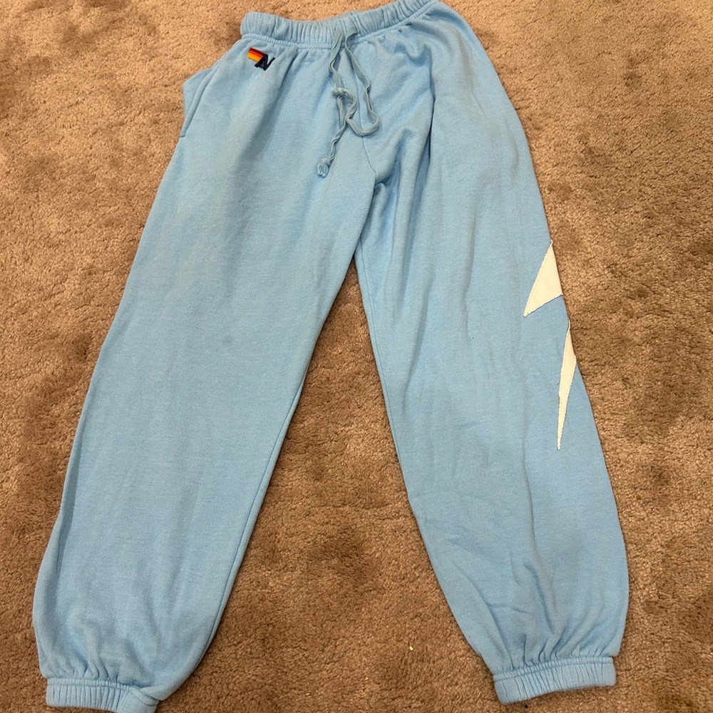 Aviator Nation Men’s Sky Blue Bolt Stitch Sweatpants